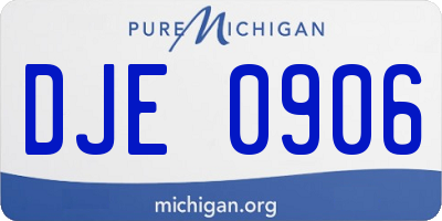 MI license plate DJE0906