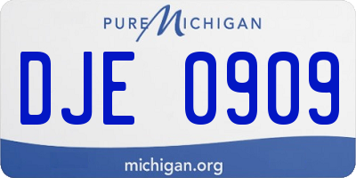 MI license plate DJE0909