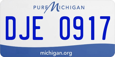 MI license plate DJE0917