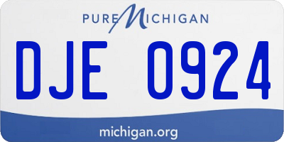 MI license plate DJE0924
