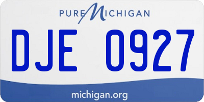 MI license plate DJE0927