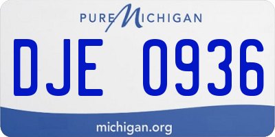 MI license plate DJE0936