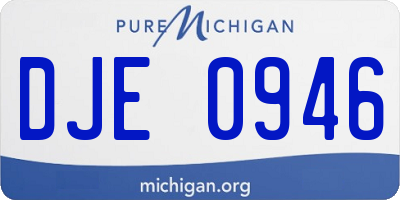 MI license plate DJE0946