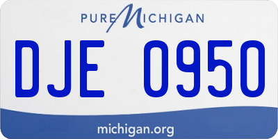 MI license plate DJE0950