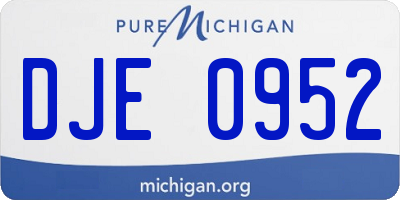 MI license plate DJE0952