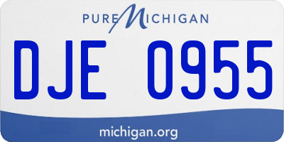 MI license plate DJE0955