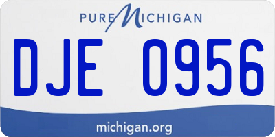 MI license plate DJE0956
