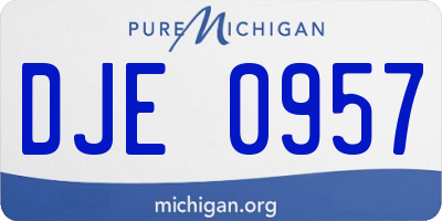 MI license plate DJE0957