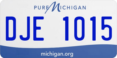 MI license plate DJE1015