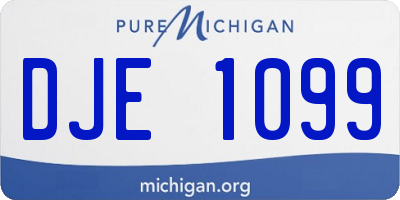 MI license plate DJE1099