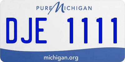 MI license plate DJE1111