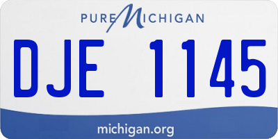 MI license plate DJE1145