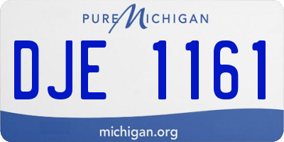 MI license plate DJE1161