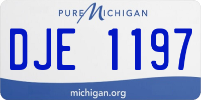 MI license plate DJE1197