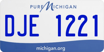 MI license plate DJE1221