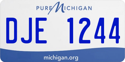 MI license plate DJE1244