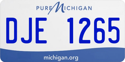 MI license plate DJE1265