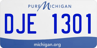 MI license plate DJE1301