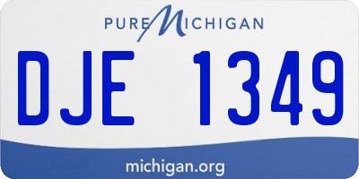MI license plate DJE1349