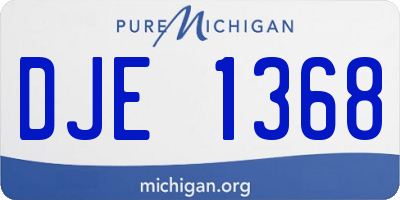 MI license plate DJE1368