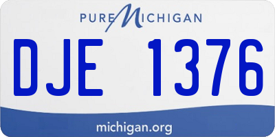 MI license plate DJE1376