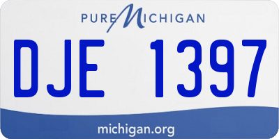MI license plate DJE1397