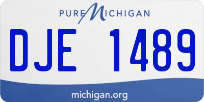 MI license plate DJE1489