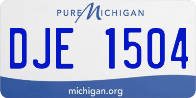 MI license plate DJE1504