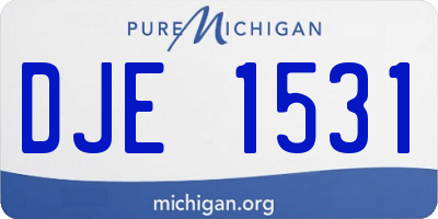 MI license plate DJE1531
