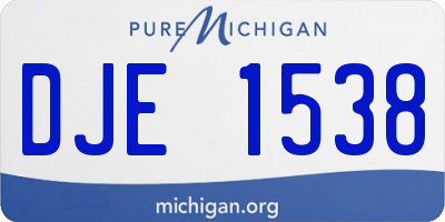 MI license plate DJE1538