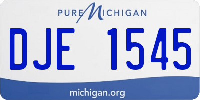 MI license plate DJE1545