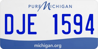 MI license plate DJE1594