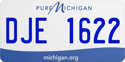 MI license plate DJE1622