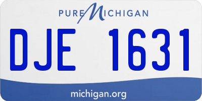 MI license plate DJE1631