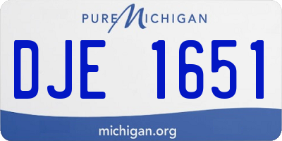 MI license plate DJE1651