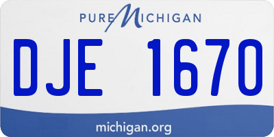 MI license plate DJE1670