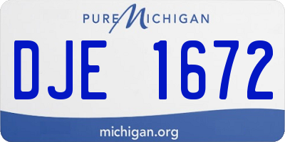 MI license plate DJE1672