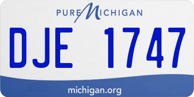 MI license plate DJE1747