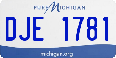 MI license plate DJE1781