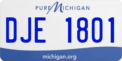 MI license plate DJE1801
