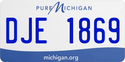 MI license plate DJE1869