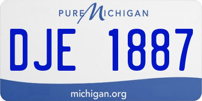 MI license plate DJE1887