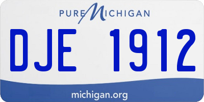 MI license plate DJE1912