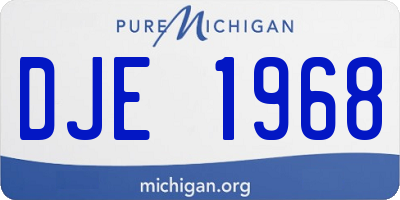 MI license plate DJE1968