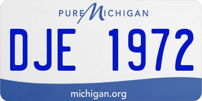 MI license plate DJE1972