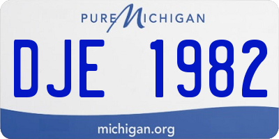 MI license plate DJE1982