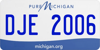 MI license plate DJE2006