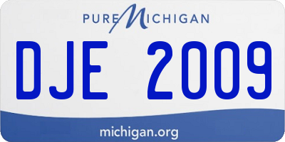 MI license plate DJE2009