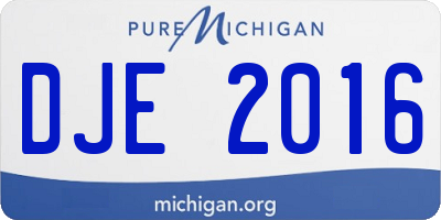 MI license plate DJE2016