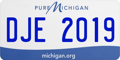 MI license plate DJE2019